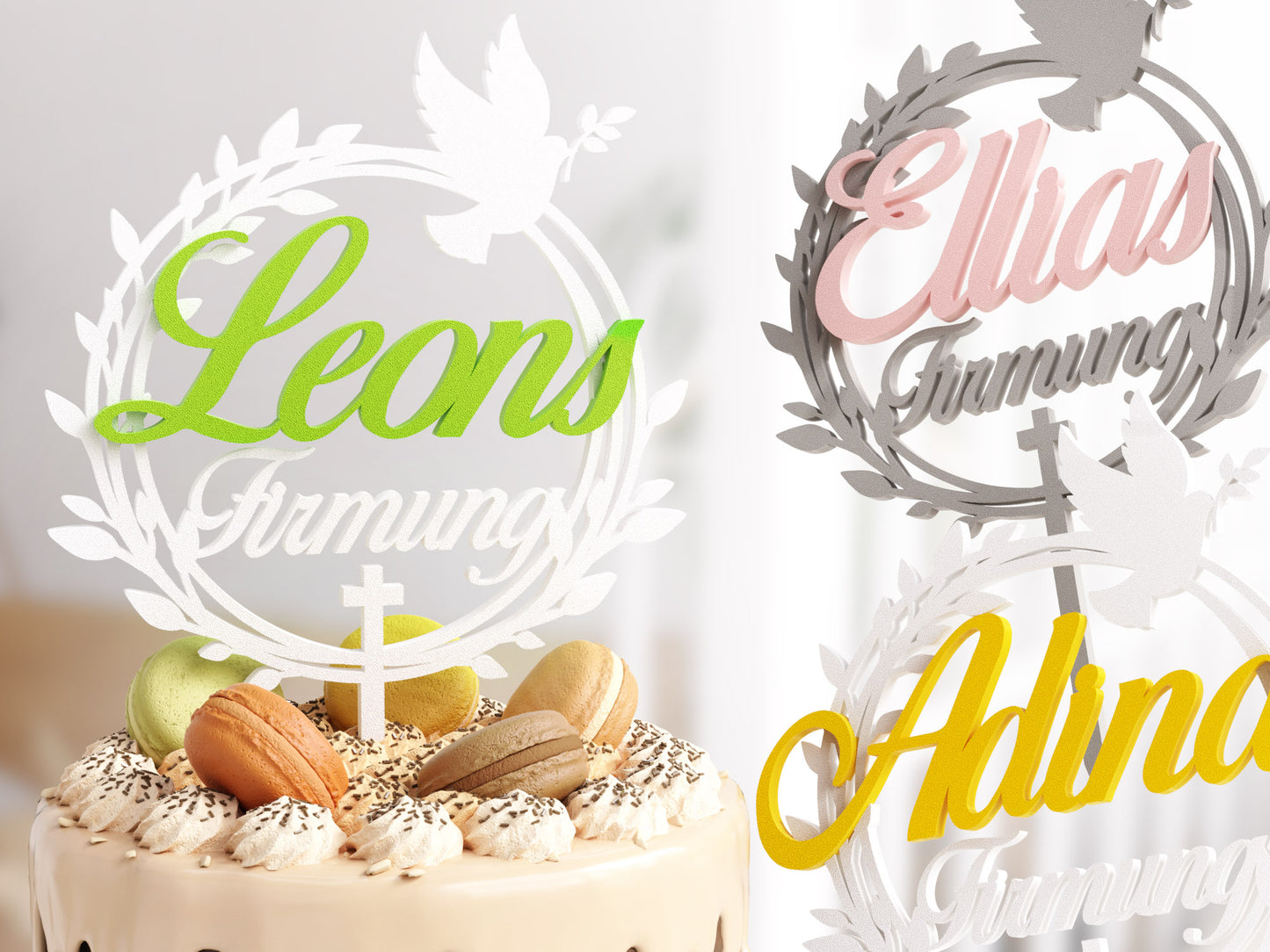 Personalisierbarer Cake Topper für Geburtstag, Taufe, Konfirmation, Kommunion & Firmung | Hochwertige Dekoration mit Namen & Alter | Vielseitige Farbauswahl | Perfekt für Torten & Feierlichkeiten