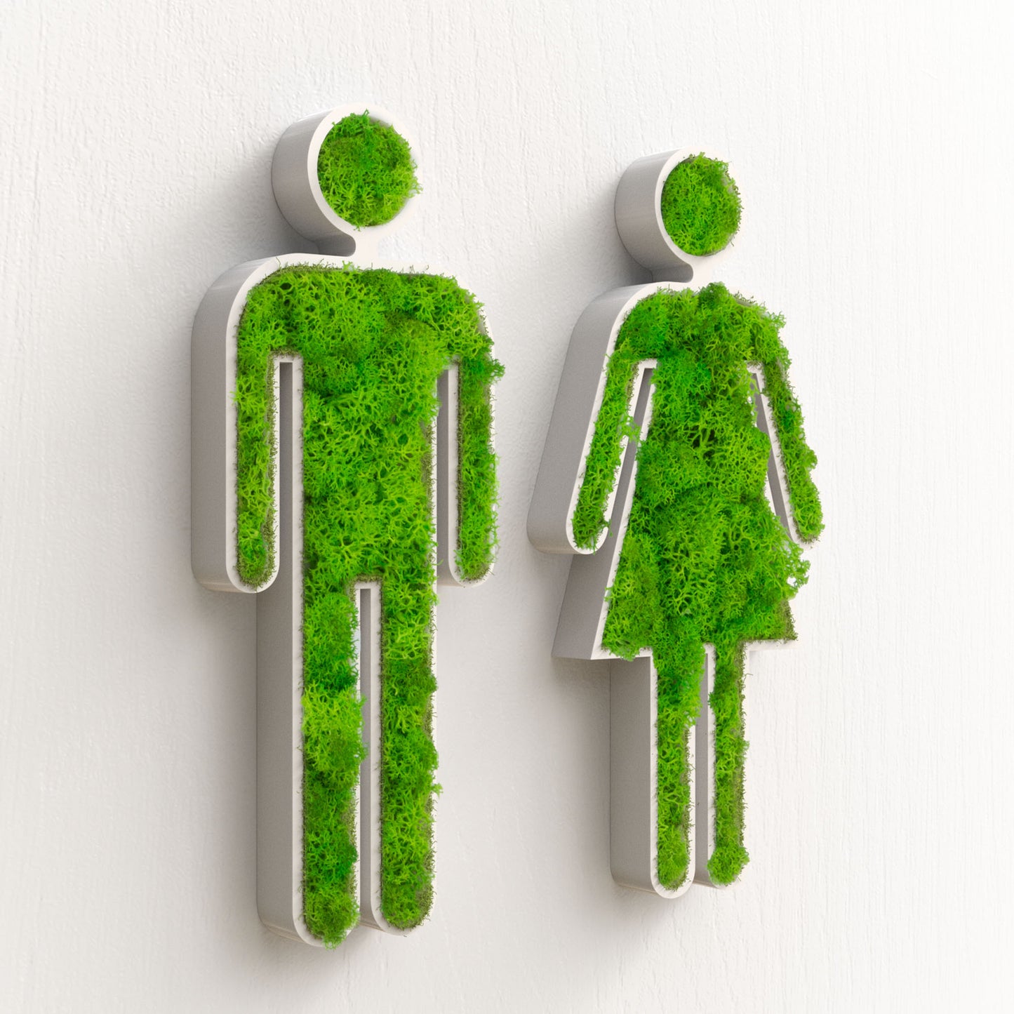 WC Türschild Moos Klo Schild Toiletten Toilettenschild Selbstklebend Gäste WC Natur Moosbild