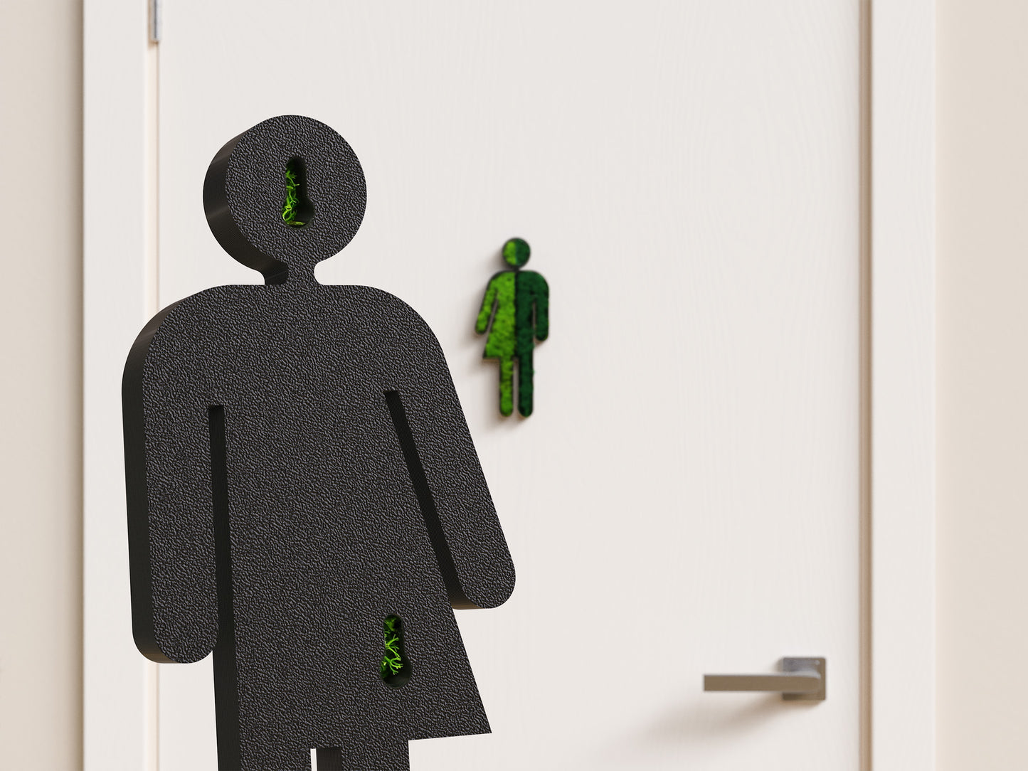 WC Türschild Moos Klo Schild Toiletten Toilettenschild Selbstklebend Gäste WC Natur Moosbild