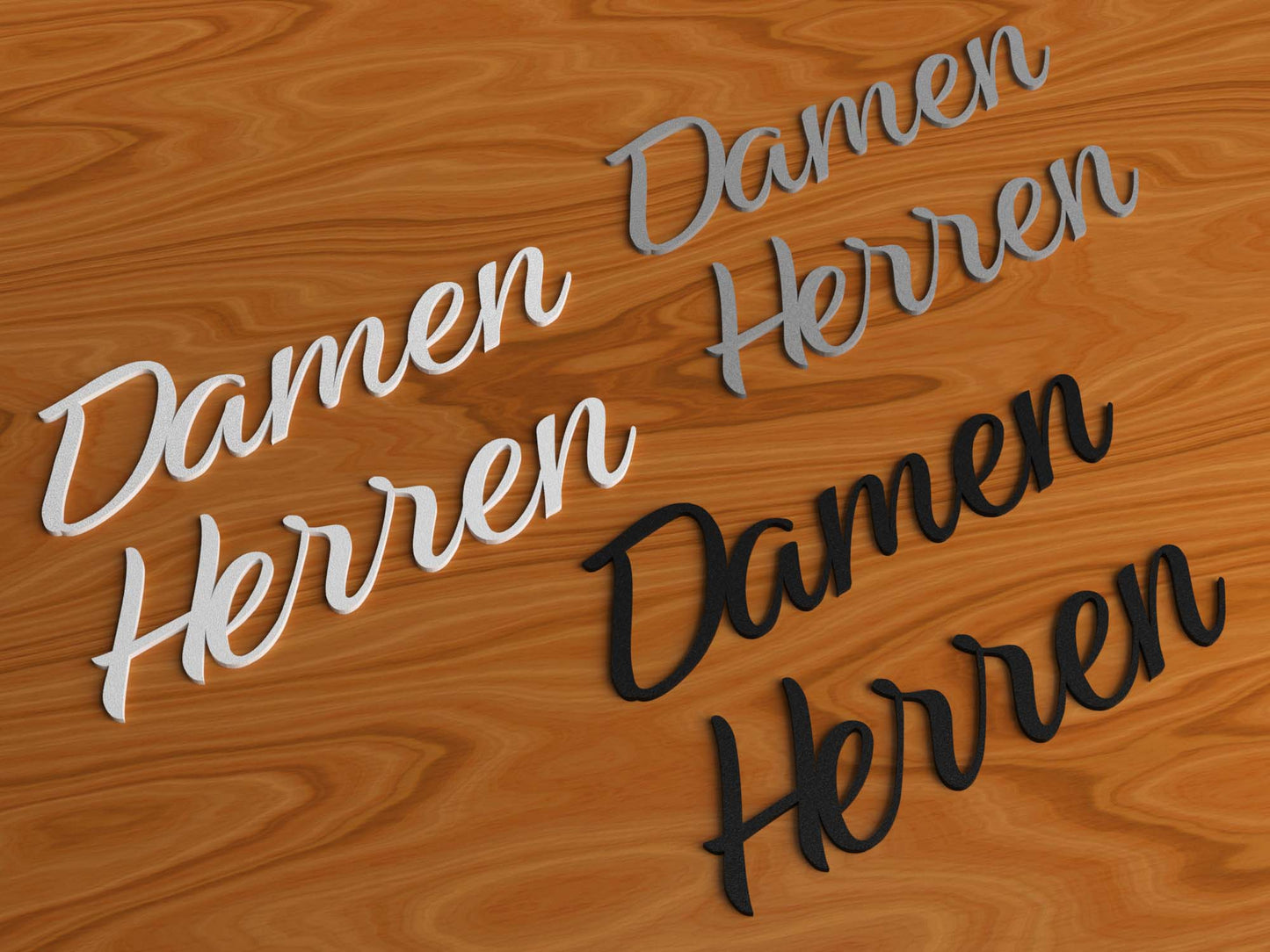 Damen Herren Türschild 3D Schriftzüge Selbstklebend