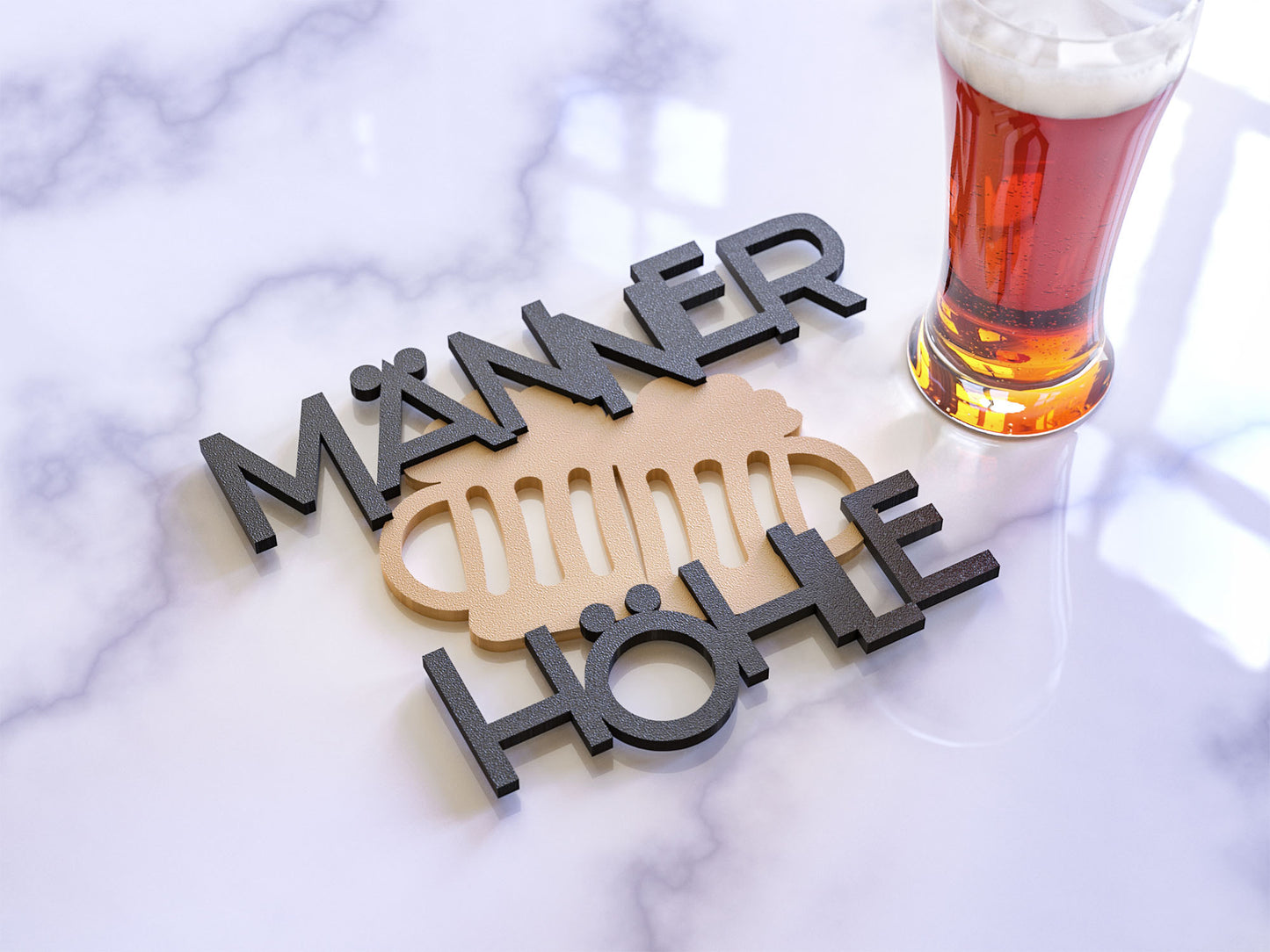 Männer Türschild 3D Schriftzüge Selbstklebend