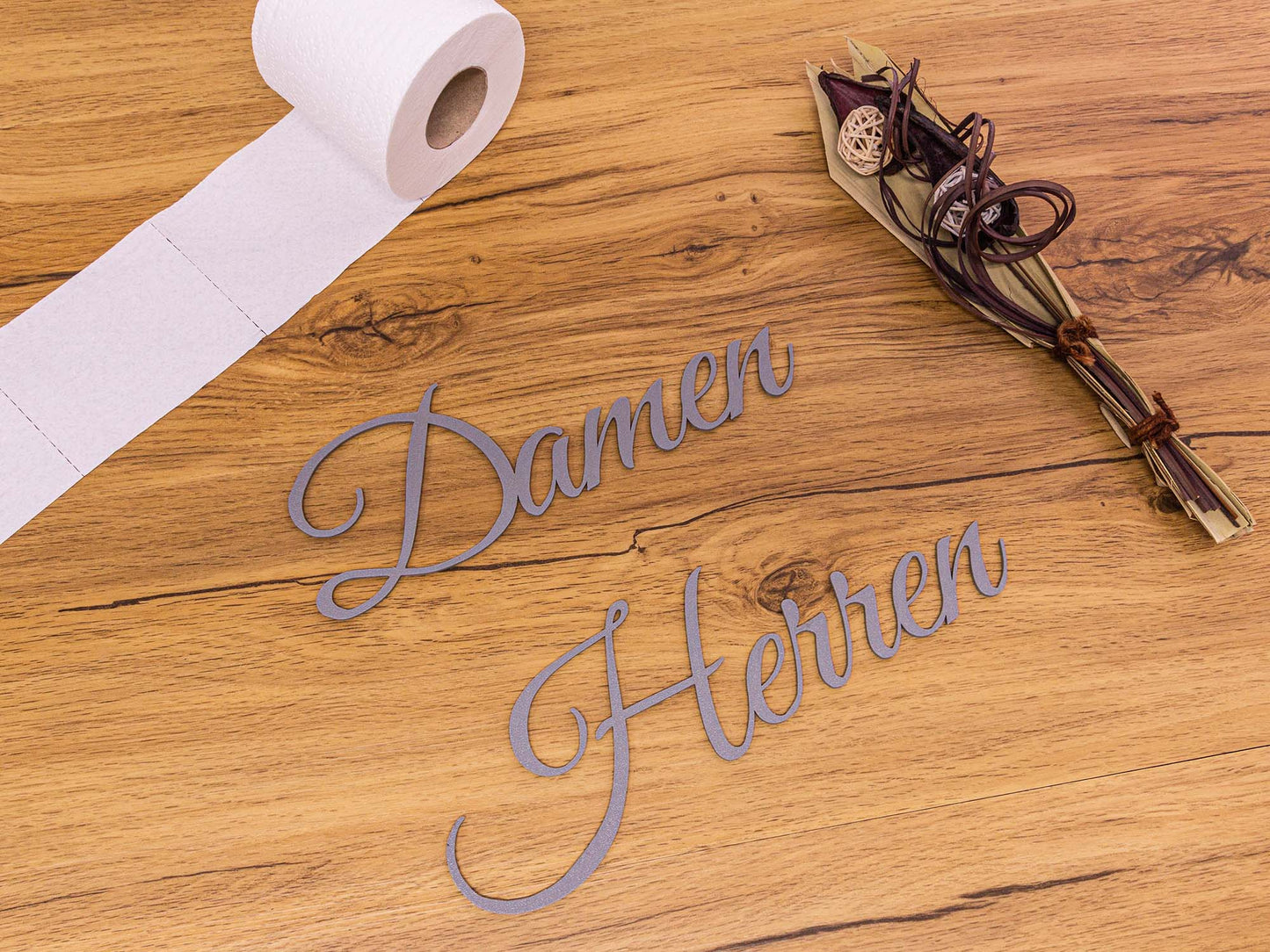 Damen & Herren Türschild Set 3D Schriftzüge Selbstklebend