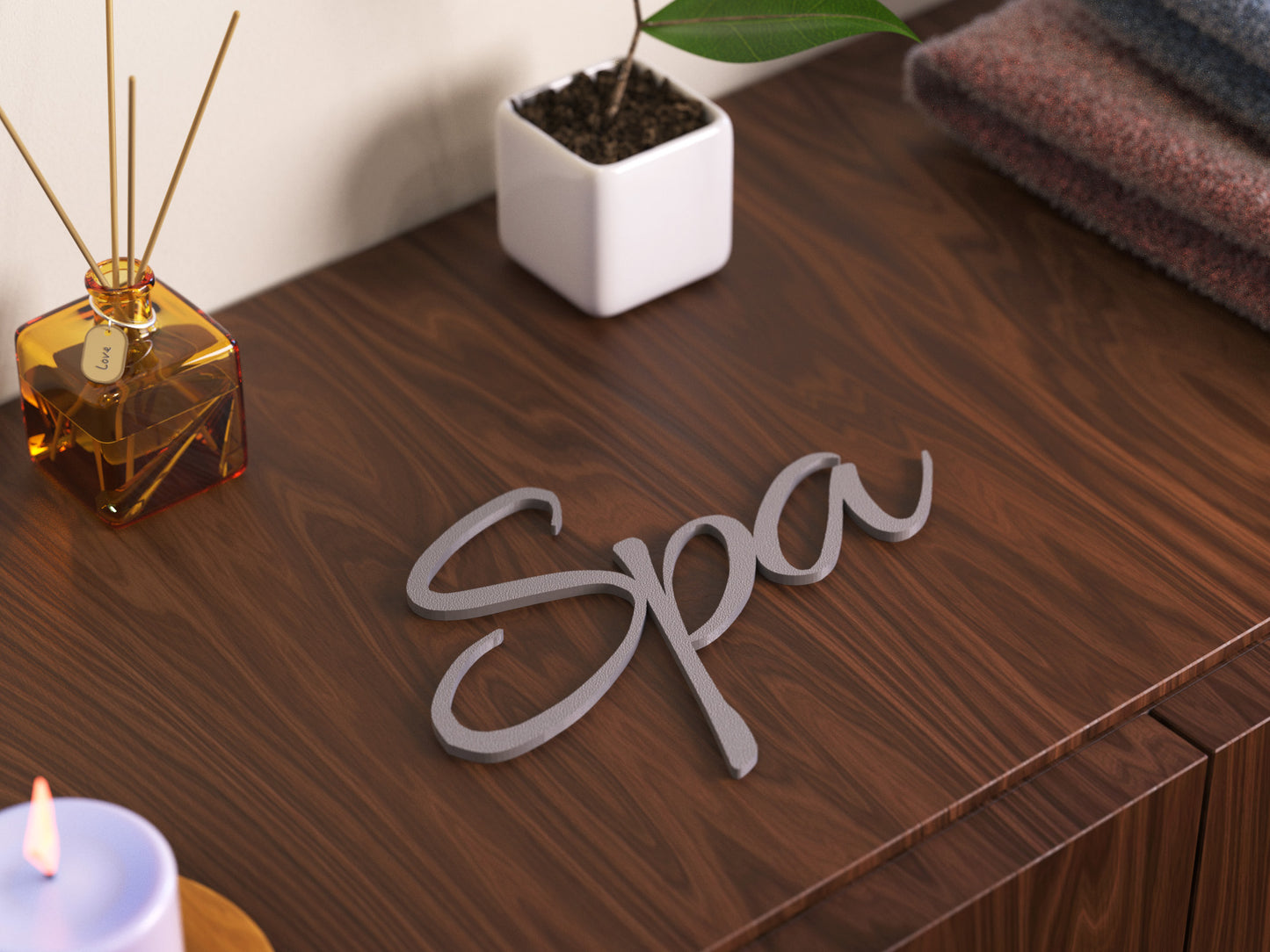 Spa Türschild 3D Schriftzüge Selbstklebend
