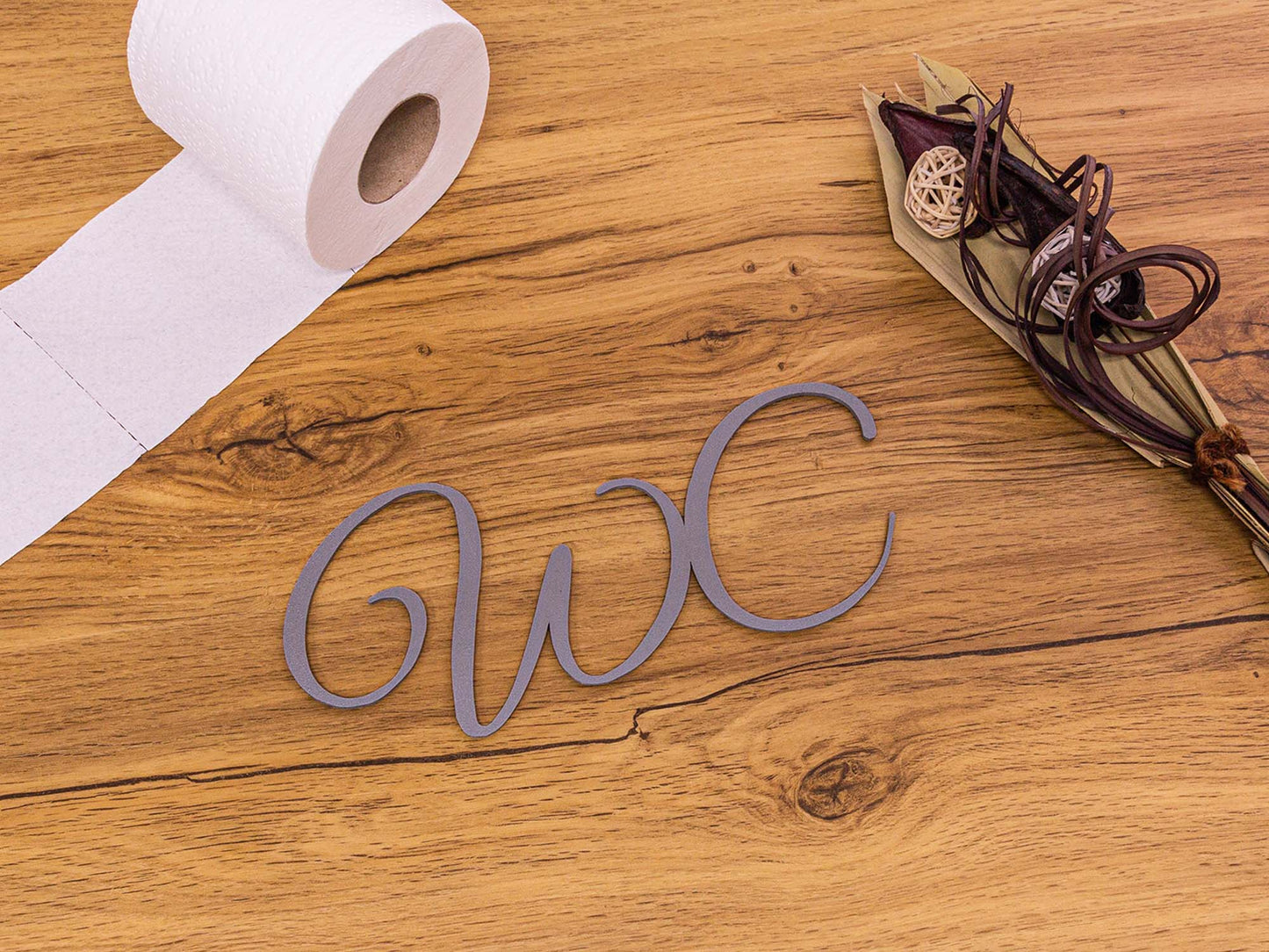 WC Türschild 3D Schriftzüge Selbstklebend