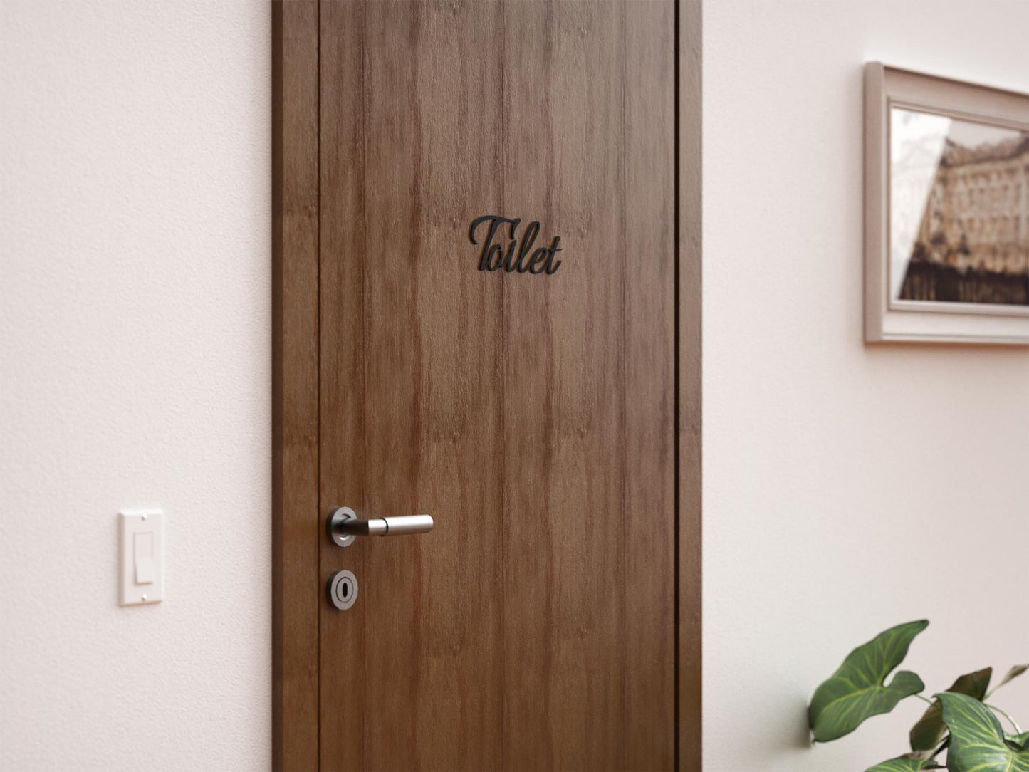 Toilet Türschild 3D Schriftzüge Selbstklebend
