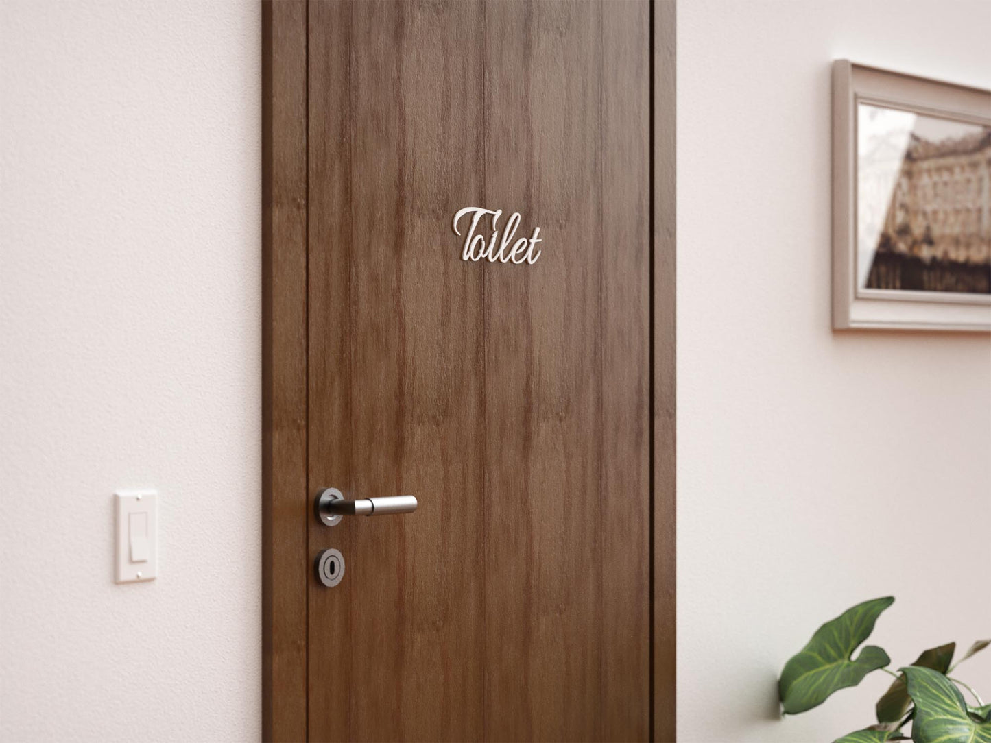 Toilet Türschild 3D Schriftzüge Selbstklebend