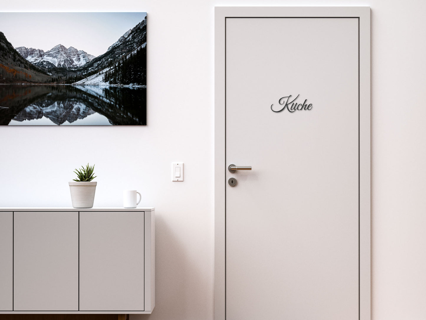 Küche Türschild 3D Schriftzüge Selbstklebend