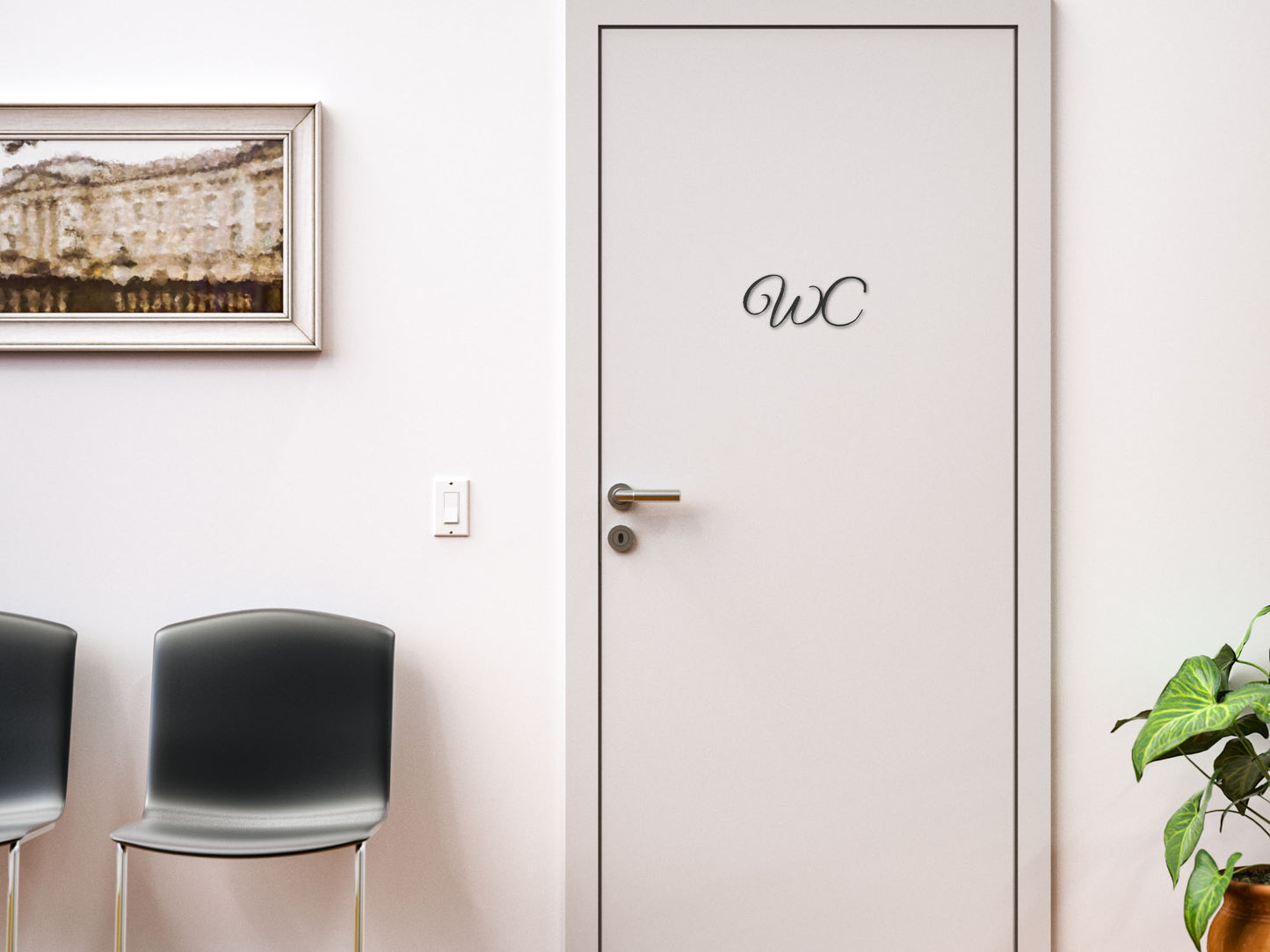 WC Türschild 3D Schriftzüge Selbstklebend