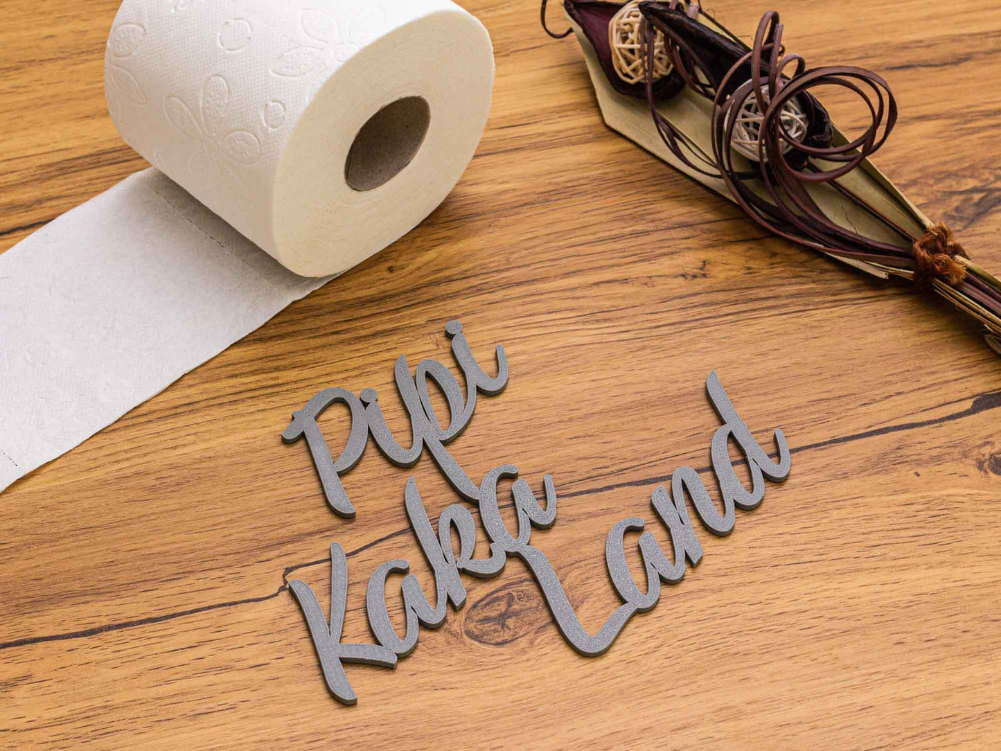 Pipi Kaka Land Türschild 3D Schriftzüge Selbstklebend