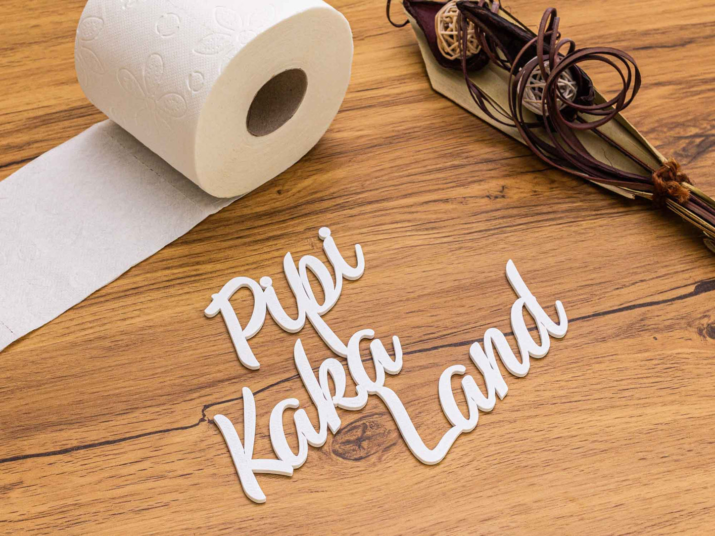 Pipi Kaka Land Türschild 3D Schriftzüge Selbstklebend