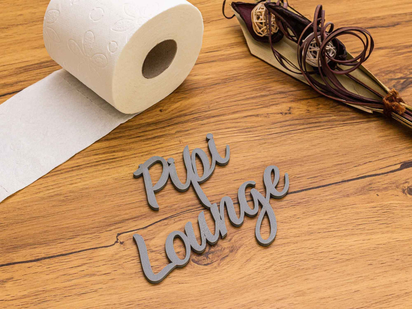 Pipi Lounge Türschild 3D Schriftzüge Selbstklebend