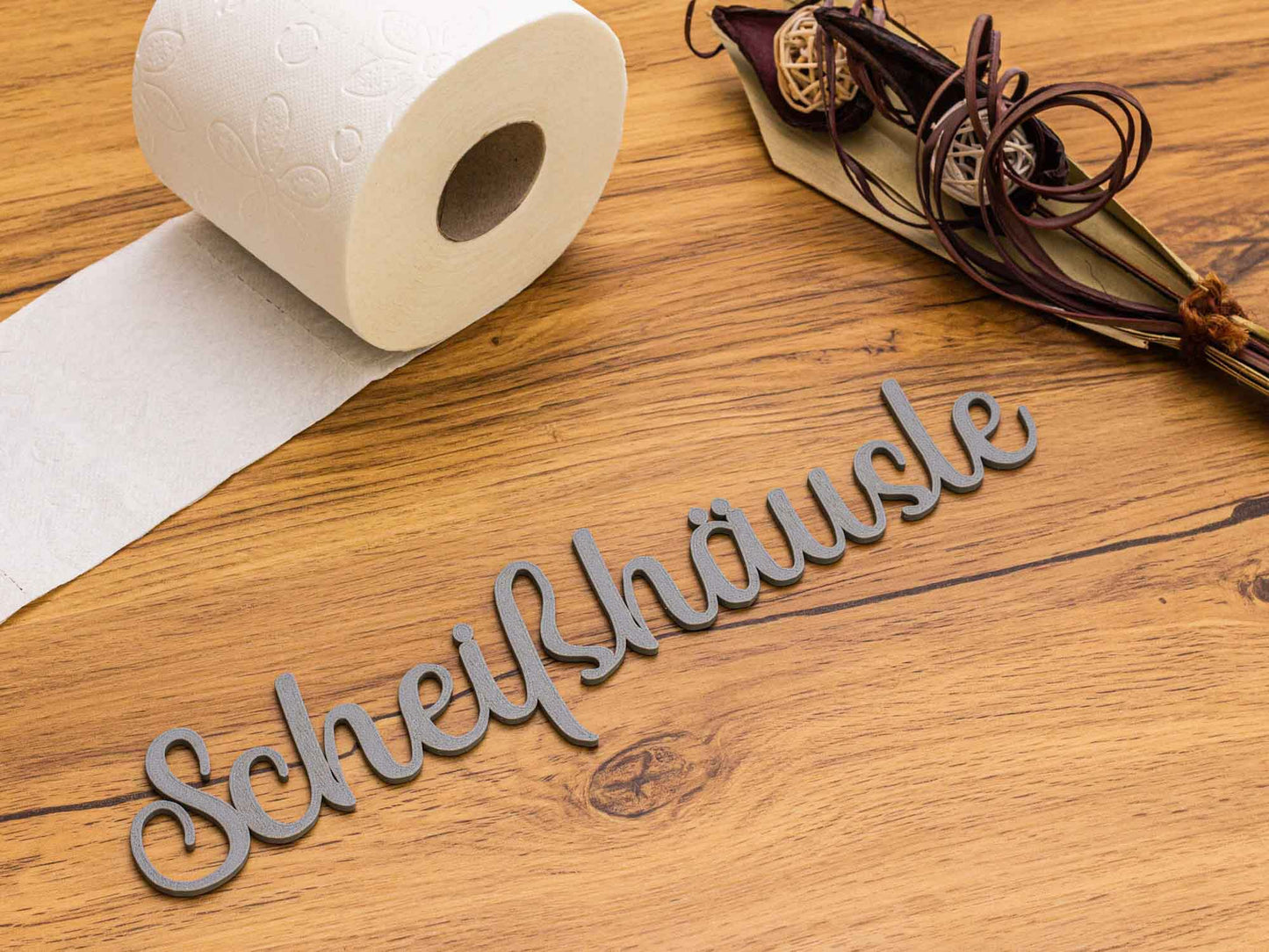 Scheißhäusle Türschild 3D Schriftzüge Selbstklebend