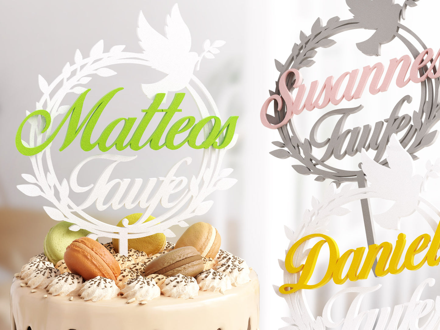 Personalisierbarer Cake Topper für Geburtstag, Taufe, Konfirmation, Kommunion & Firmung | Hochwertige Dekoration mit Namen & Alter | Vielseitige Farbauswahl | Perfekt für Torten & Feierlichkeiten