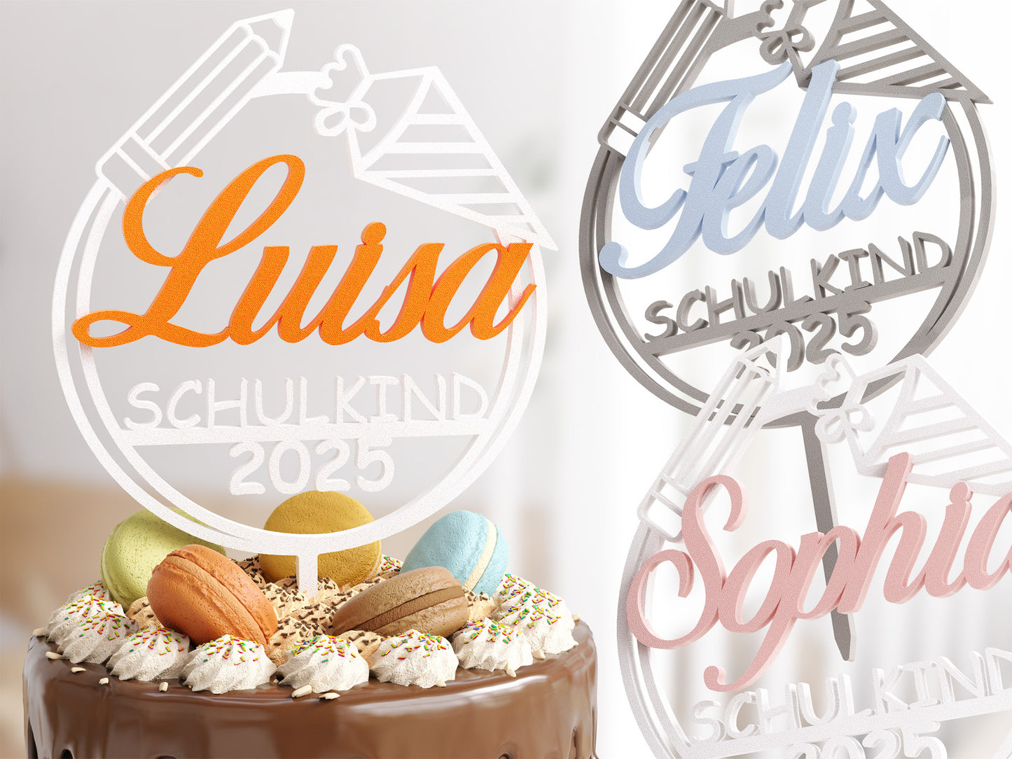 Personalisierbarer Cake Topper für Geburtstag, Taufe, Konfirmation, Kommunion & Firmung | Hochwertige Dekoration mit Namen & Alter | Vielseitige Farbauswahl | Perfekt für Torten & Feierlichkeiten