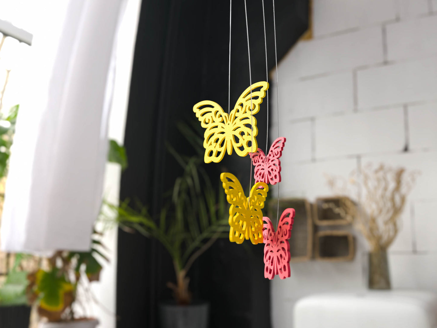 6x Schmetterling Wanddeko Tür Dekoration Bunt Kinderzimmer Wohnzimmer Deko Set