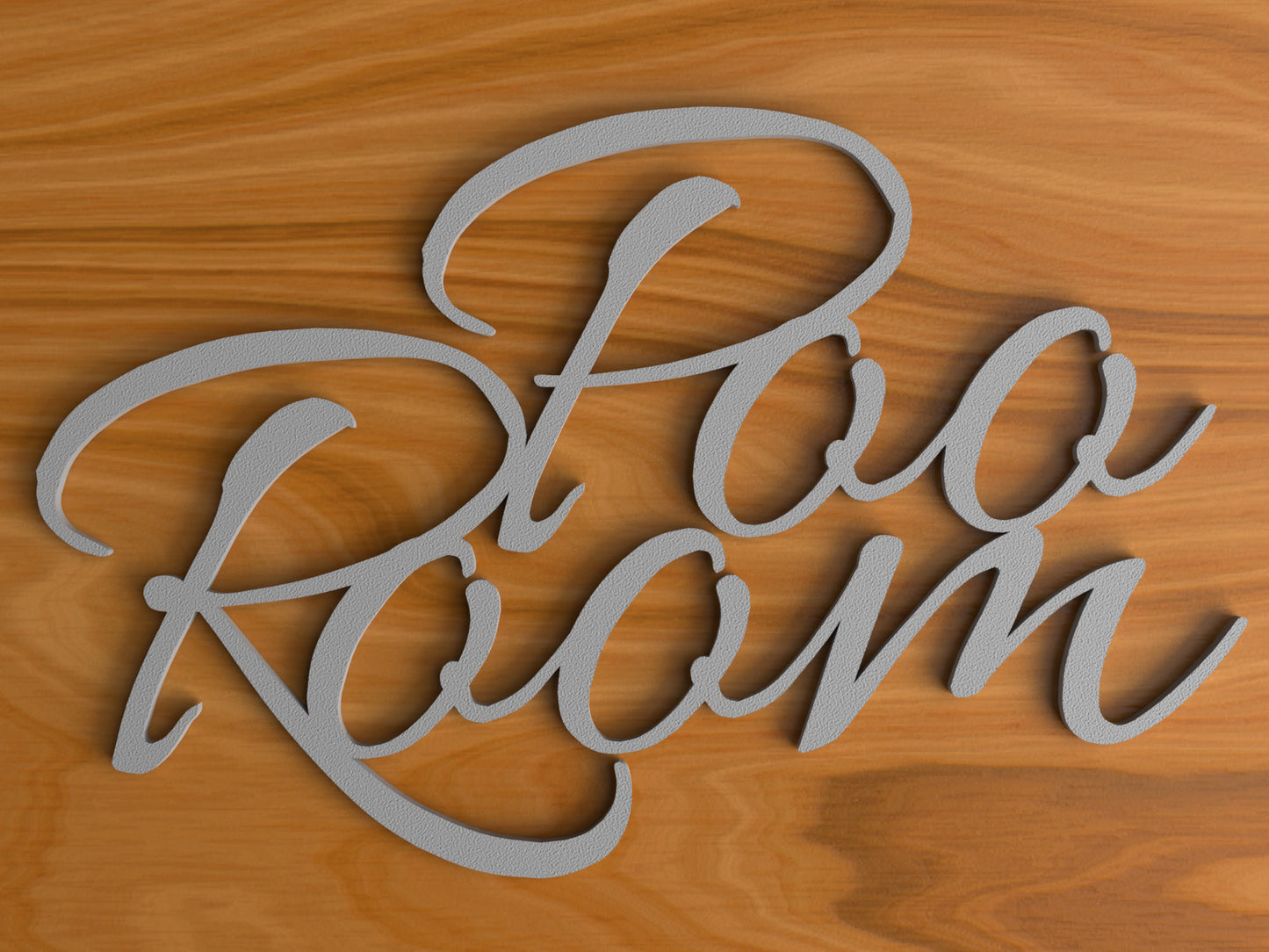 Poo Room Türschild 3D Schriftzüge Selbstklebend